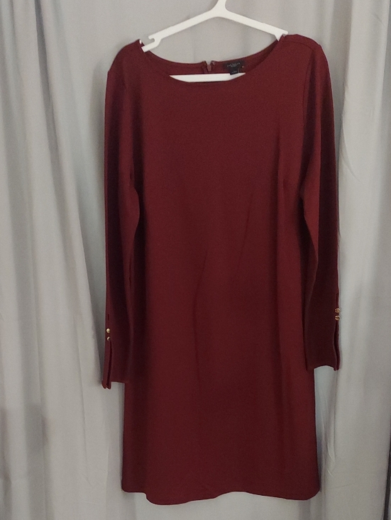 Ann Taylor Dresses & Skirts - Ann Taylor Maroon Long Sleeve Shift Dress